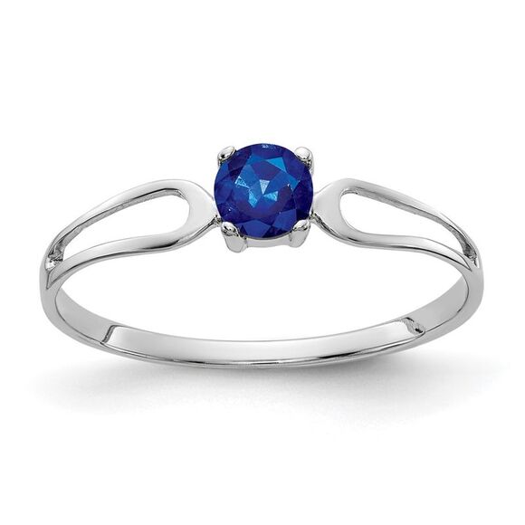 Kazi Luxury 14k White Gold 4mm Sapphire ring